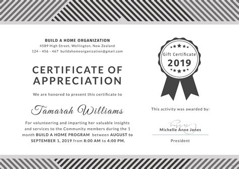 certificate of appreciation for community service|FREE Volunteer Certificate Templates & Examples.